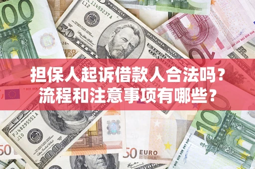 武汉担保人起诉借款人合法吗？流程和注意事项有哪些？