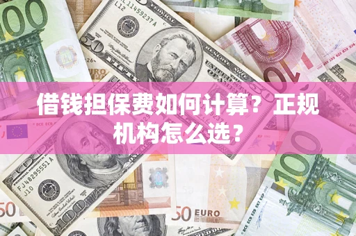 武汉借钱担保费如何计算？正规机构怎么选？