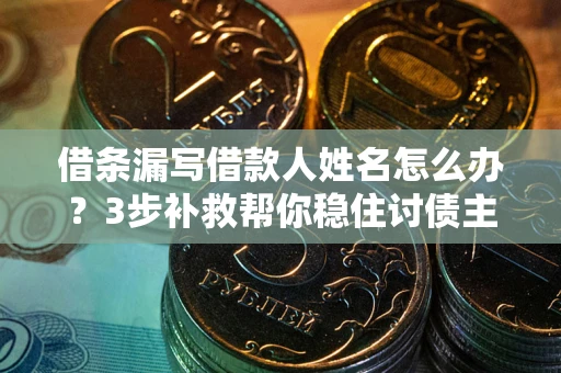 武汉借条漏写借款人姓名怎么办？3步补救帮你稳住讨债主动权